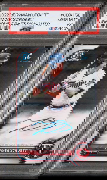 2022 Bowman Draft Chrome Draft Pick Tanner Schobel #CDA-TSL Auto PSA 10