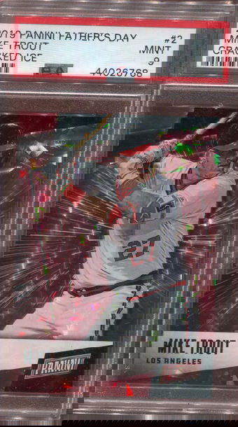 2019 Panini Father's Day #2 Mike Trout Cracked Ice SP/25 PSA 9 MINT POP 3