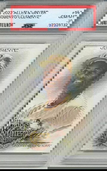 2022 TOPPS ALLEN & GINTER #54 ROBERTO CLEMENTE PITTSBURGH PIRATES PSA 10 LOW POP