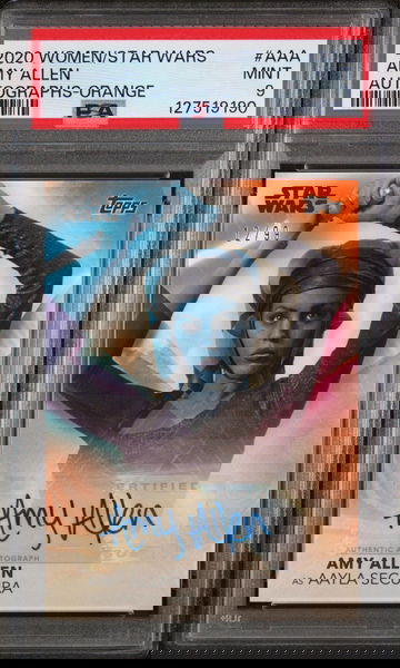 2020 Topps Women of Star Wars Autographs Orange Amy Allen #AAA /99 PSA 9