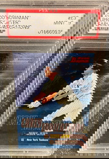 2000 BOWMAN EARLY INDICATIONS #E3 DEREK JETER PSA 9 MINT NEW YORK YANKEES 