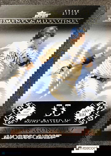 Adrian Gonzalez 2008 Topps Moments & Milestones #106-85 #17/25 San Diego Padres