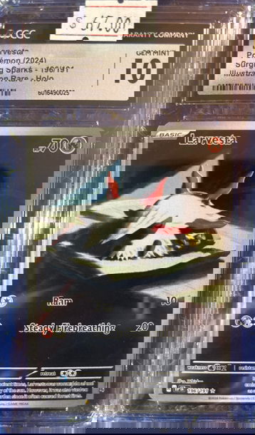 2024 Pokémon Larvesta Surging Sparks 196/191 Alt Art CGC 10 Gem Mint