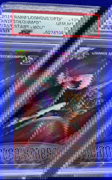 2019 Panini Optic GIANNIS ANTETOKOUNMPO Fantasy Stars Holo Prizm Gem Mint PSA 10