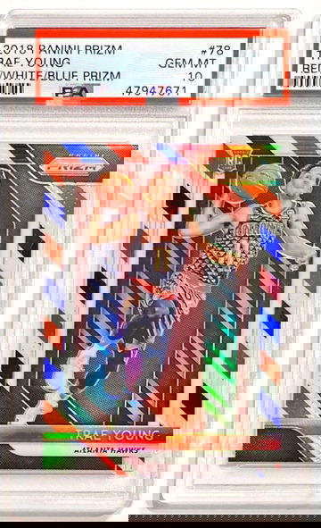 2018-19 Panini Prizm Trae Young #78 Red White & Blue Rookie PSA 10