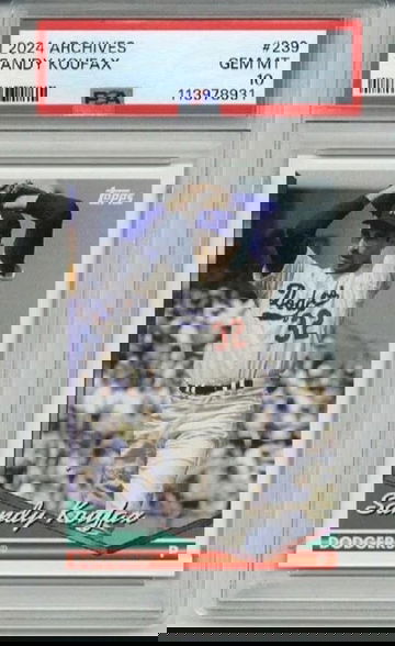 2024 TOPPS ARCHIVES #239 SANDY KOUFAX CARD LOS ANGELES DODGERS PSA 10 LOW POP