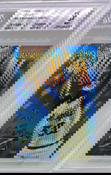 1996 SKYBOX Z FORCE SLAM CAM SHAQUILLE O NEAL BGS 9 SSP 90's Insert SP NEW SC9