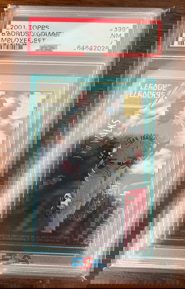 Barry Bonds / Giambi  2001  Topps EMPLOYEE Set  #395 From Factory Set /150 PSA 7