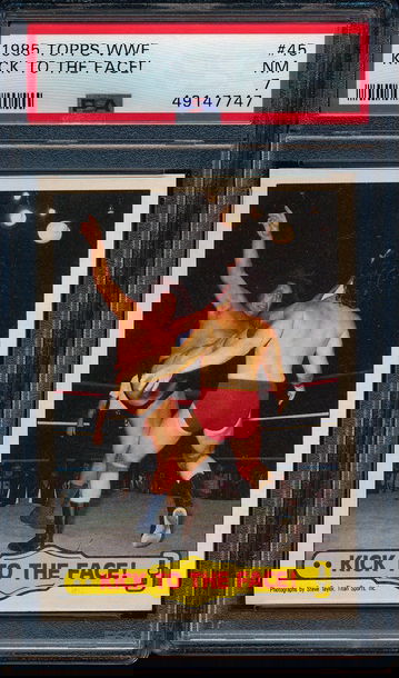 1985 Topps WWF Kick To The Face! Andre The Giant PSA 7 NM