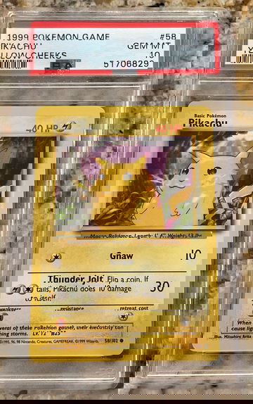 1999 Pokemon Game #58 Pikachu Yellow Cheeks PSA 10 GEM MINT