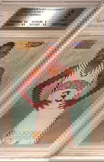 1996 KENNER STARTING LINEUP EXTENDED SERIES #4 ALLEN IVERSON ROOKIE BGS 9 MINT