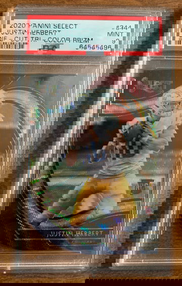 2020 Select Justin Herbert Tri Color Prizm PSA 9