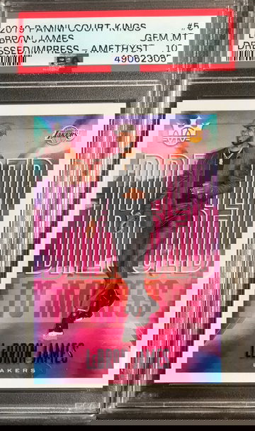 2019-20 Panini Court Kings LeBron James Dressed to Impress Amethyst /99 PSA 10