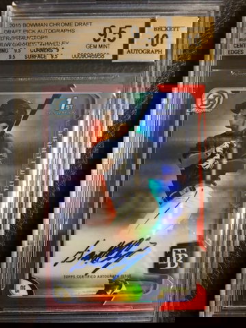 Garrett Whitley BGS 9.5/10  AUTO 2015 Bowman Chrome RED /5 RC 