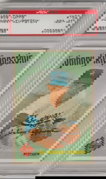 1959 Topps #152, Johnny Klippstein PSA 8 (Near Mint-Mint)