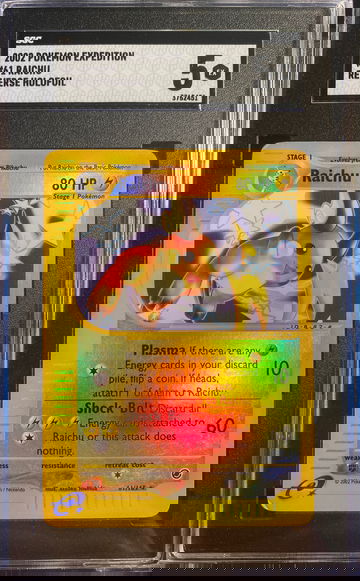 2002 Pokémon expedition #61 raichu reverse holofoil Holo 5 EX