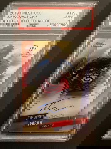 2019 Finest UCL TIMOTHY WEAH AUTOGRAPH GOLD REFRACTOR /50 PSA 9 - pop 1
