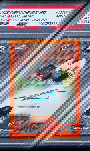 2023 Topps Chrome #ACSF Shintaro Fujinami Orange Wave Refractor /25 PSA 9