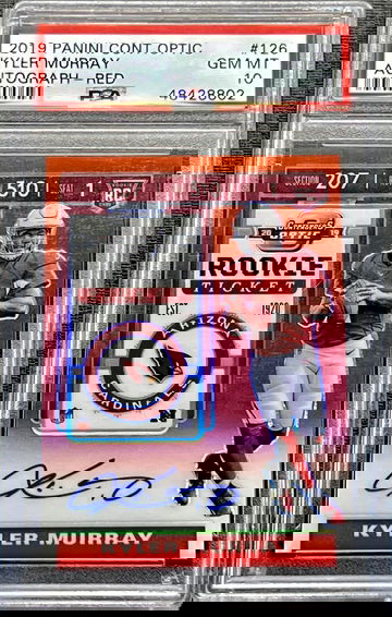 2019 Kyler Murray Panini Contenders Optic Auto Autograph Red #126 PSA 10 GEM MINT Rookie Card RC Arizona Cardinals