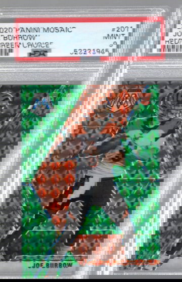 2020 Panini Mosaic Joe Burrow Green Prizms PSA 9 RC