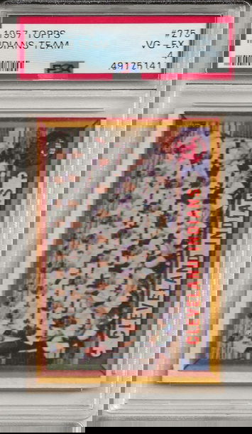 1957 Topps Baseball #275 Indians Team PSA 