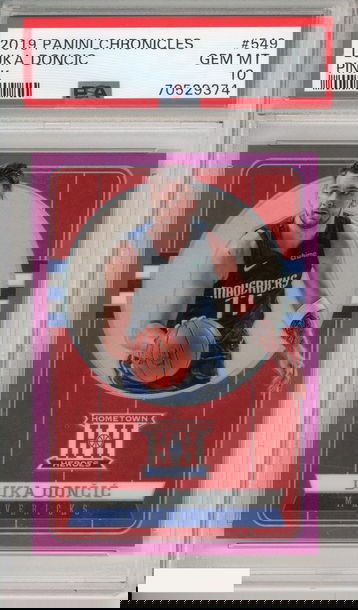 2019 PANINI CHRONICLES LUKA DONCIC #549 PINK MAVERICKS PSA 10 GEM MT