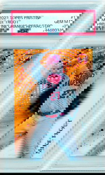 2022 Topps Pristine #1 Mike Trout Pristine Orange Refractor PSA 10 GEM MINT!