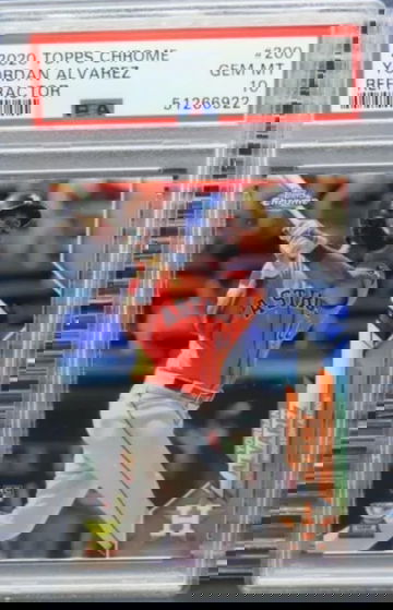 2020 topps chrome 200 yordan alvarez refractor psa 10