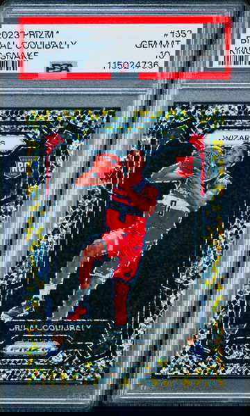 2023 Panini Prizm Bilal Coulibaly King Snake Rookie RC Wizards #153 PSA 10 SP