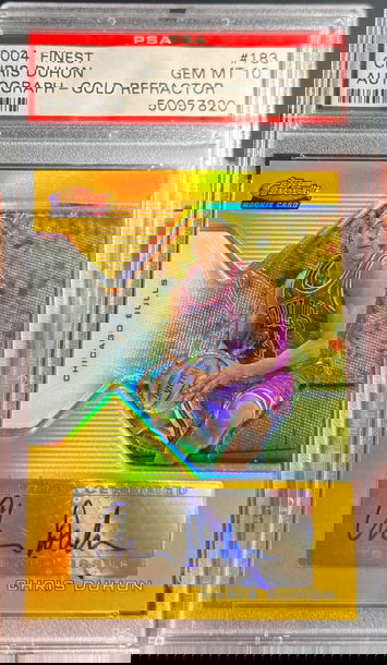 2004 Finest Chris Duhon Rookie Gold Refractor Auto /12 PSA 10