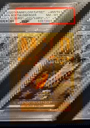 1/1 - 2020 Contenders Optic MVP Contenders Gold  Vinyl Ben Roethlisberger PSA 8