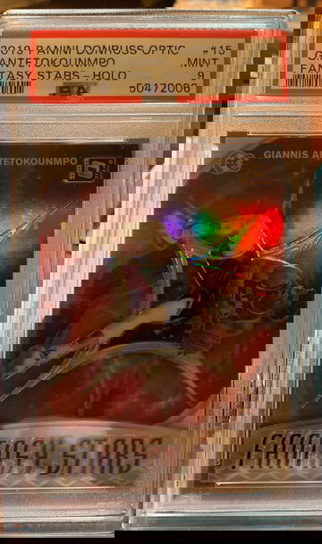 2019 Panini Donruss Optic Giannis Antetokounmko Fantasy Stars Holo #15 PSA 9 MINT