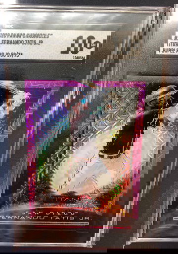 Fernando Tatis Jr 2020 Panini Chronicles Titan Purple Mojo 59/75 SGC 10