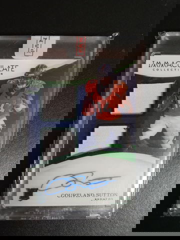 2018 immaculate collection emerald green /12 cortlandt Sutton Auto dual Jersey #15 ( FOTL) RC FACTORY SEALED