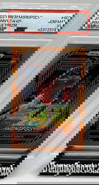 2022 Prizm Monopoly Orange Prizm /124 PSA 10 Johnny Davis #90 Wizards Rookie