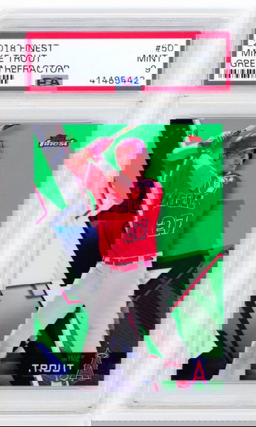 2018 Finest #50 Mike Trout Green Refractor PSA 9 MINT!