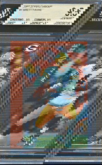 Brett Favre 1997 Chrome BGS 9.5 Quad Gem
