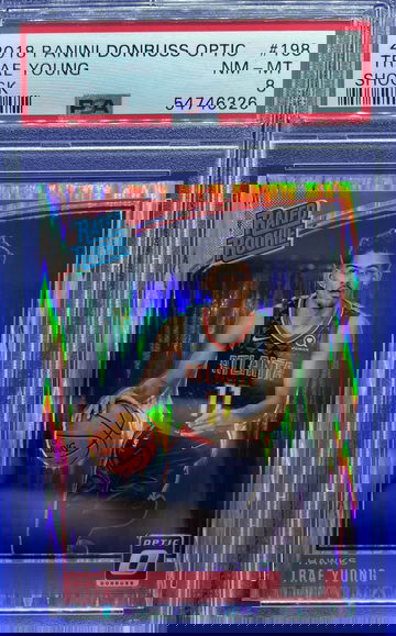 2018-19 PANINI DONRUSS OPTIC SHOCK TRAE YOUNG ATLANTA HAWKS RC PSA 8 NM-MT