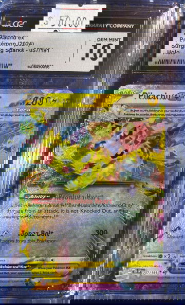 2024 Pokémon Pikachu ex Surging Sparks 057/191 CGC 10 Gem Mint