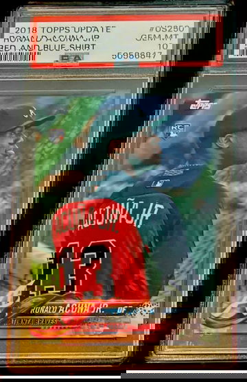 2018 Topps Update Ronald Acuna Jr. SP Blue and Red Jersey PSA 10 Gem Mint 