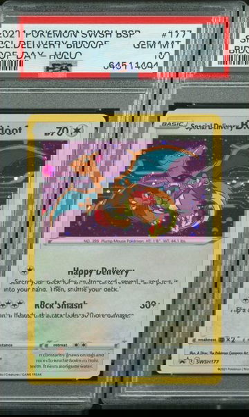2021 Pokemon SWSH BSP Bidoof Day #177 Special Delivery Bidoof - Holo PSA 10