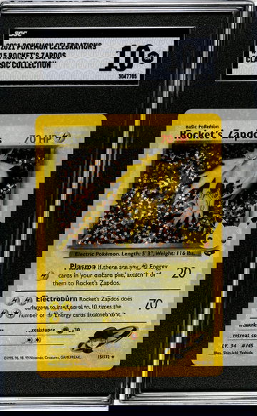 2021 Pokémon Sword & Shield Celebrations Rocket's Zapdos #15/132 SGC 10