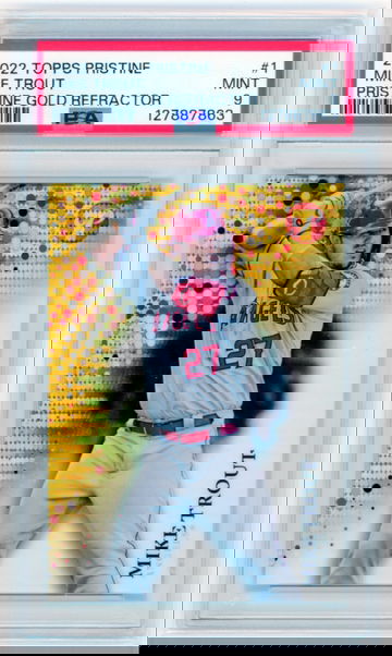 2022 Topps Pristine #1 Mike Trout Pristine Gold Refractor PSA 9 MINT!