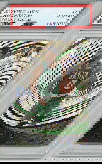 2022 PANINI REVOLUTION VORTEX FRACTAL #2 JAYSON TATUM CELTICS PSA 10 LOW POP