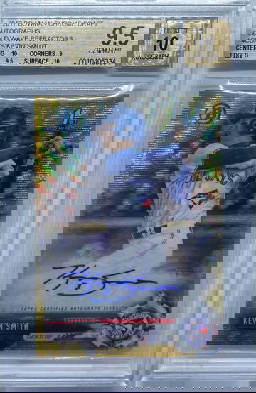 Kevin Smith 2017 Bowman Chrome Draft Auto #CDAKS Gold Wave Refrector /50 BGS 9.5