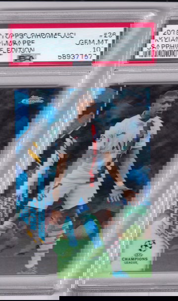 Kylian Mbappe 2019 Topps Chrome Sapphire UEFA UCL Base #26 PSA 10