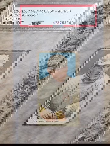 ERROR T206 Buck Herzog Boston MISSING RED INKS