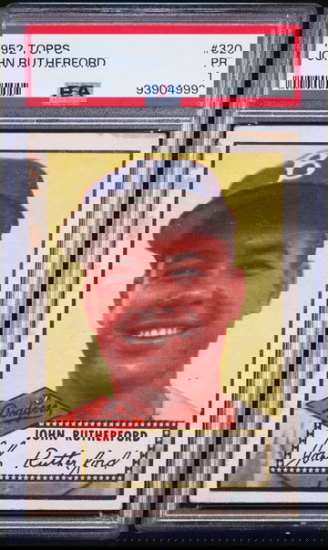 1952 TOPPS #320 John Rutherford Brooklyn Dodgers PSA 1  #93904999 - High Series