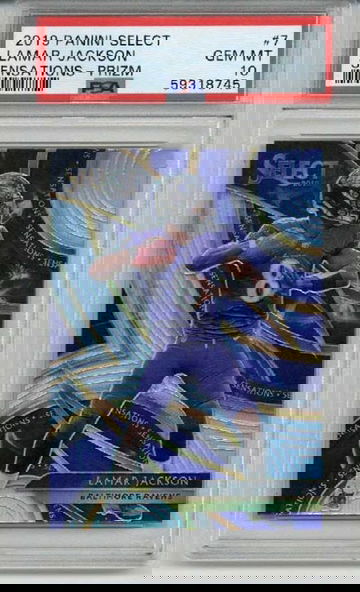 2019 PANINI SELECT SENSATIONS PRIZM #7 LAMAR JACKSON RAVENS PSA 10 LOW POP RARE