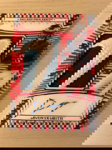 2020 Panini National Treasures RPA #160 Devonta Smith Stars and Stripes 2/2